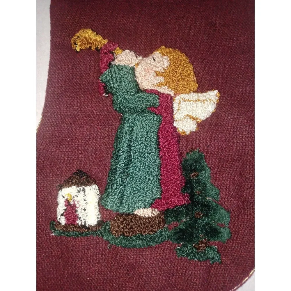 Vtg‎ Handmade CHRISTMAS STOCKING 3D